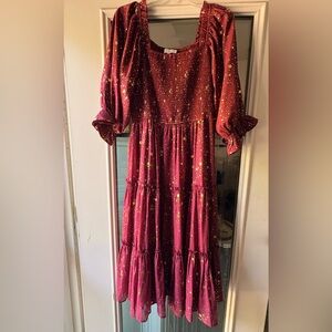 Ivy City Co Starry Burgundy Dress - sold out online!! large